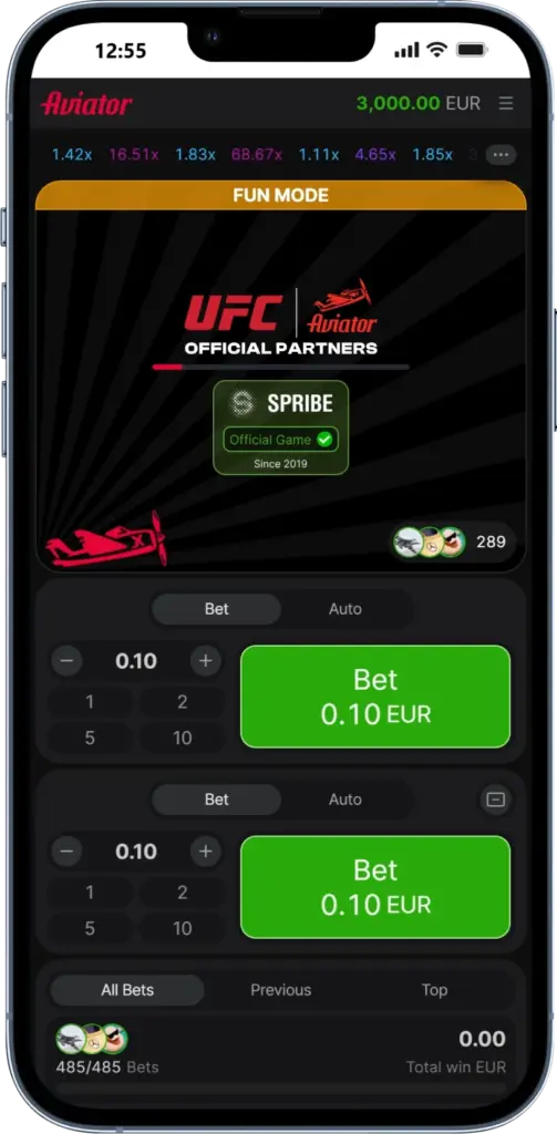 Choosing a bet amount
