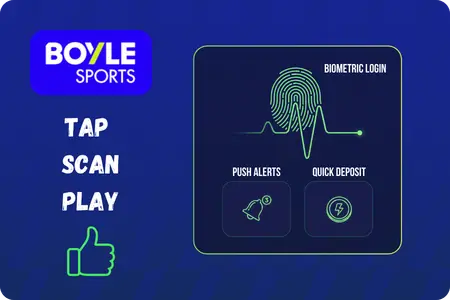 BoyleSports App biometric login push alerts quick deposit